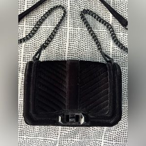 Rebecca Minkoff Black Velvet Crossbody Purse